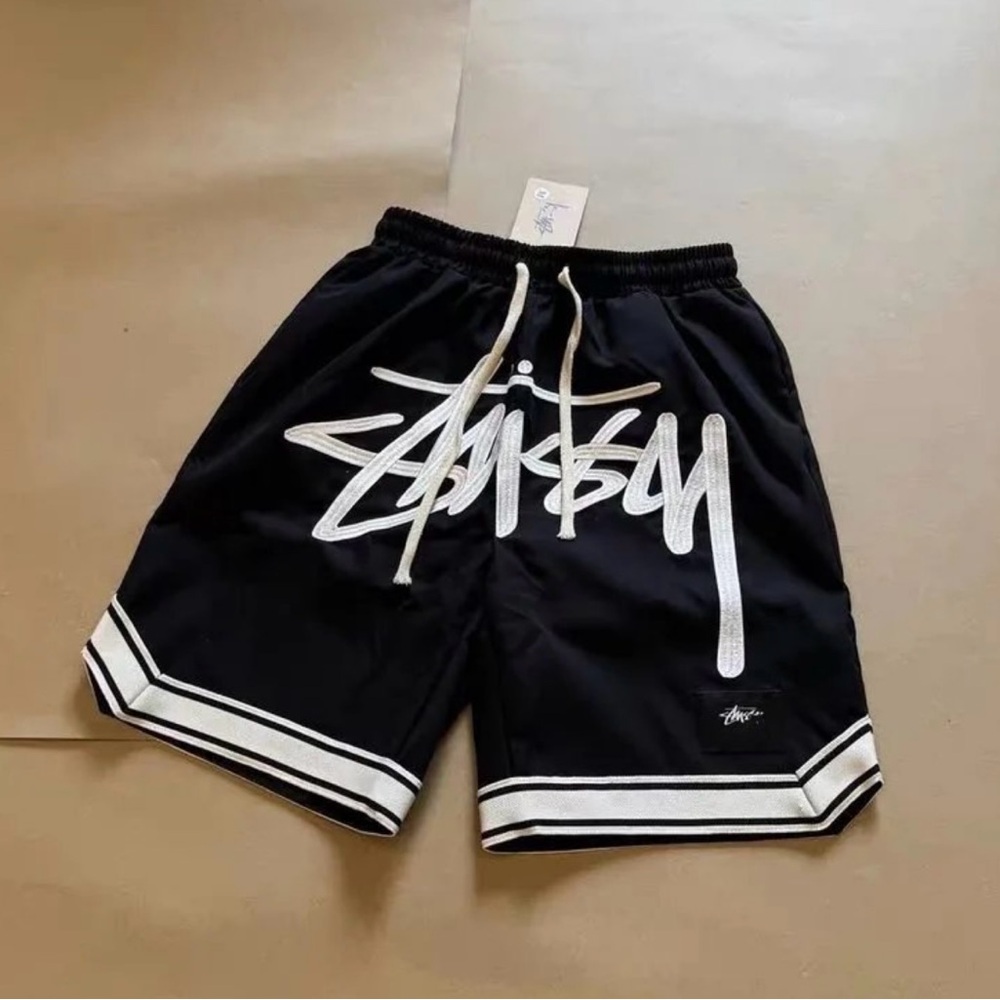 Stussy Black and White Athletic Shorts
